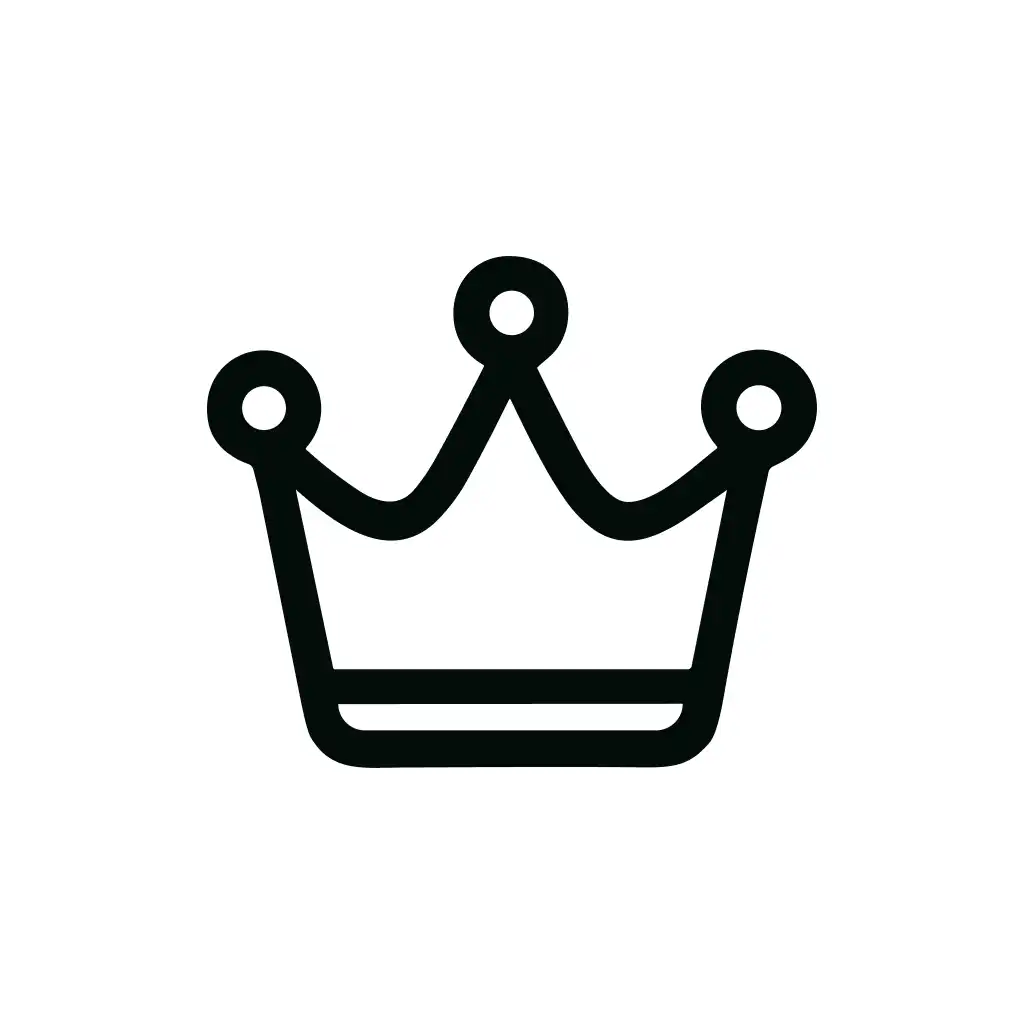 Outline Simple Black Crown King Royalty Icon