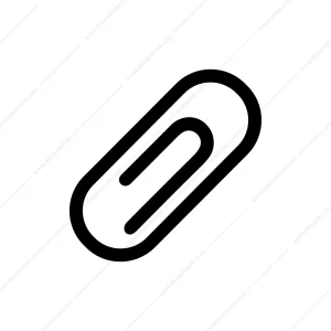 Simple Outline Paperclip Stationary Shape Icon Element