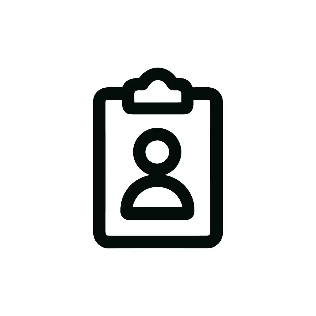 Simple Line Profile Clipboard Human User Icon