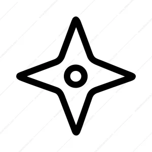 Simple Rounded Starburst Silhouette Minimalist Shape Element