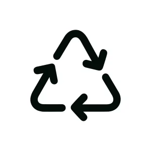 Simple Outline Recycle Arrows Round Shape Icon For Environment Concept