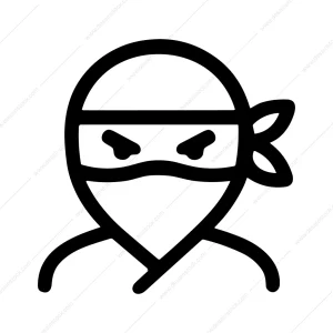 Outline Simple Face Ninja Head Bandit Icon