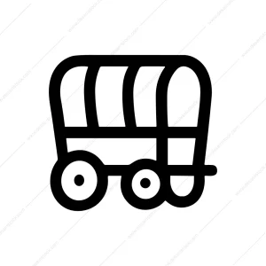 Bold Outline Covered Wagon Icon Symbol Illustration