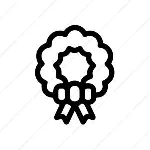 Outline Decorative Christmas Wreath Decoration Shape Line Icon