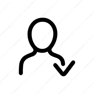 Simple Line User Download Arrow Symbol Icon
