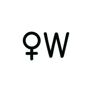 Simple Outline Female Symbol and Letter Initial