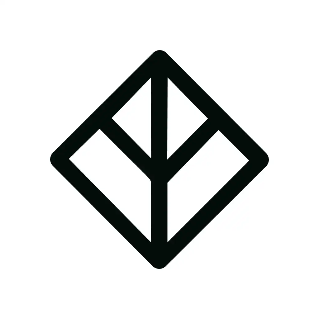 Simple Line Rhombus Geometric Abstract Shape Minimalist Icon