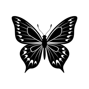 Simple Black Silhouette Butterfly Insect Nature Drawing Illustration