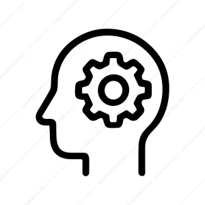 Simple Outline Mind Gear Thinking Process Sign Icon