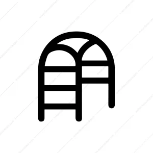 Simple Outline Ladder Climber Minimalist Structure Icon