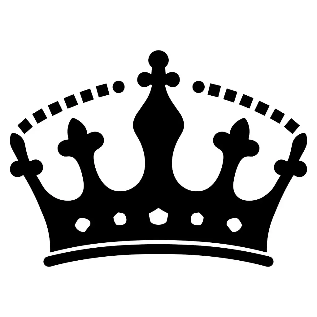 Simple Silhouette Royal Crown Symbol Design Icon