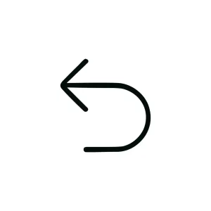 Minimalist Outline Back Curved Arrow Sign Icon Symbol Direction