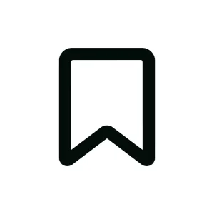 Minimalist Outline Simple Bookmark Ribbon Shape Icon