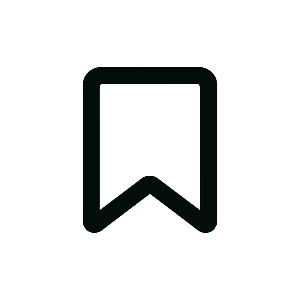 Minimalist Outline Simple Bookmark Ribbon Shape Icon