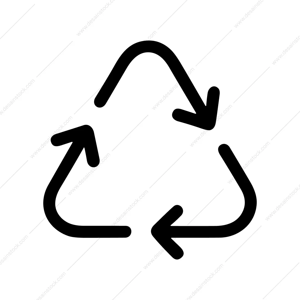 Simple Line Recycle Symbol Arrow Process Icon