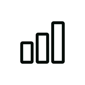 Minimalist Outline Signal Strength Indicator Bar Graph Icon