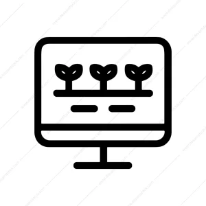 Outline Smart Farming Monitor Display Agriculture Icon
