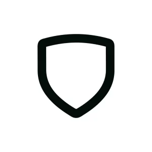 Outline Rounded Minimalist Shield Security Icon Design Element