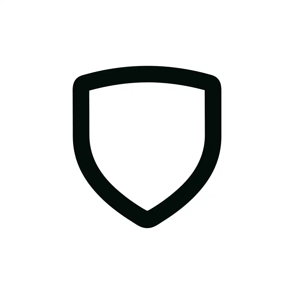 Outline Rounded Minimalist Shield Security Icon Design Element