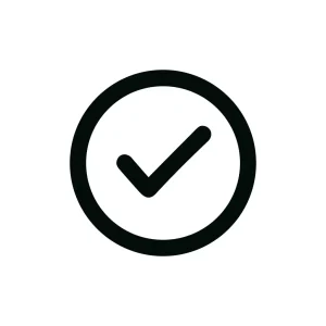 Simple Line Style Check Mark Symbol Inside Circle Shape Icon