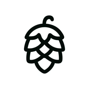 Simple Outline Hop Icon Design Symbol for Beer Brewing Business