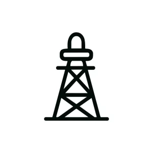 Simple Outline Rig Structure Industrial Oil Gas Field Icon