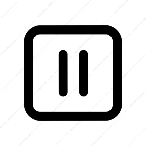 Minimalist Line Square Pause Symbol Sign Icon