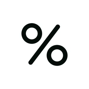 Simple Black Percentage Sign Symbol Mark Graphic