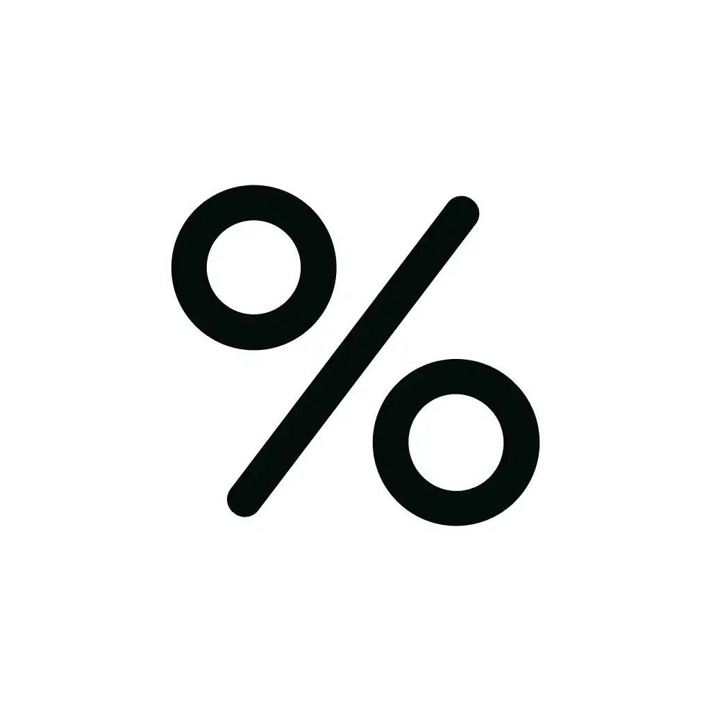 Simple Black Percentage Sign Symbol Mark Graphic