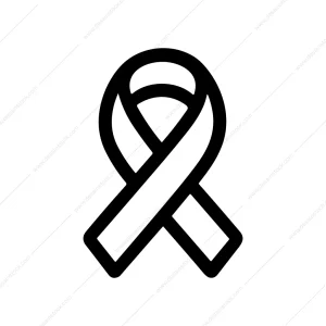 Simple Outline Awareness Ribbon Symbol Silhouette Shape Icon