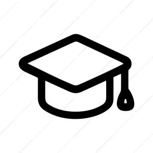 Simple Outline Graduation Cap Minimalist Style Icon