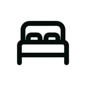 Outline Simple Double Bed Furniture Room Icon
