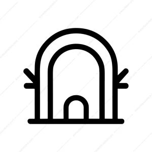 Minimalist Outline Tunnel Entrance Gateway Symbol Icon
