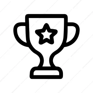 Outline Simple Trophy Star Achievement Reward Line Icon