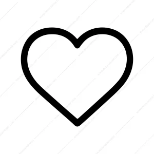 Simple Outline Heart Shape Isolated Symbol Icon