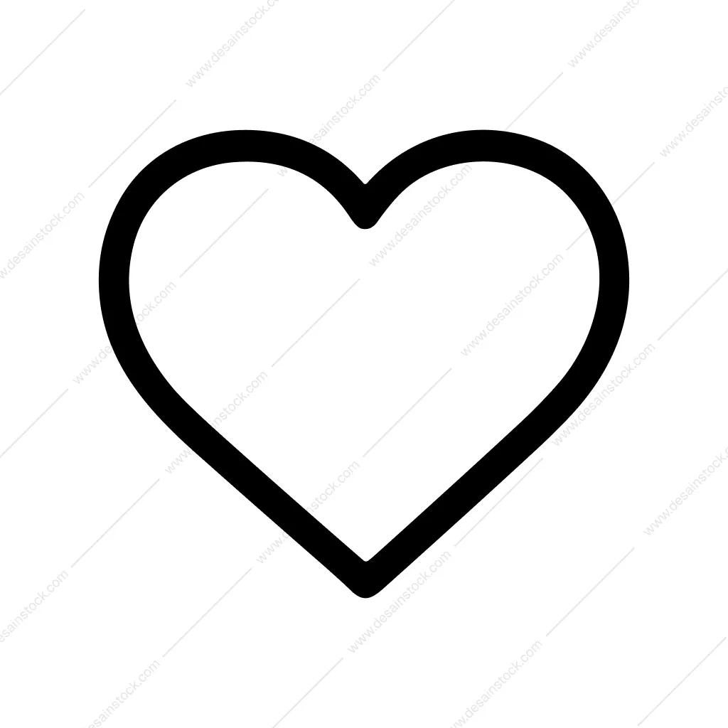 Simple Outline Heart Shape Isolated Symbol Icon