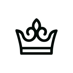 Simple Outline Royal Crown Symbol Shape Icon