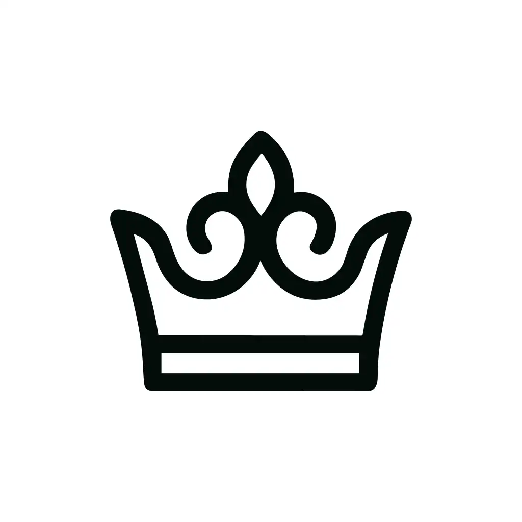 Simple Outline Royal Crown Symbol Shape Icon