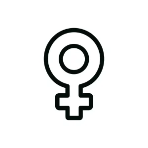 Minimalist Outline Female Gender Sign Shape Icon