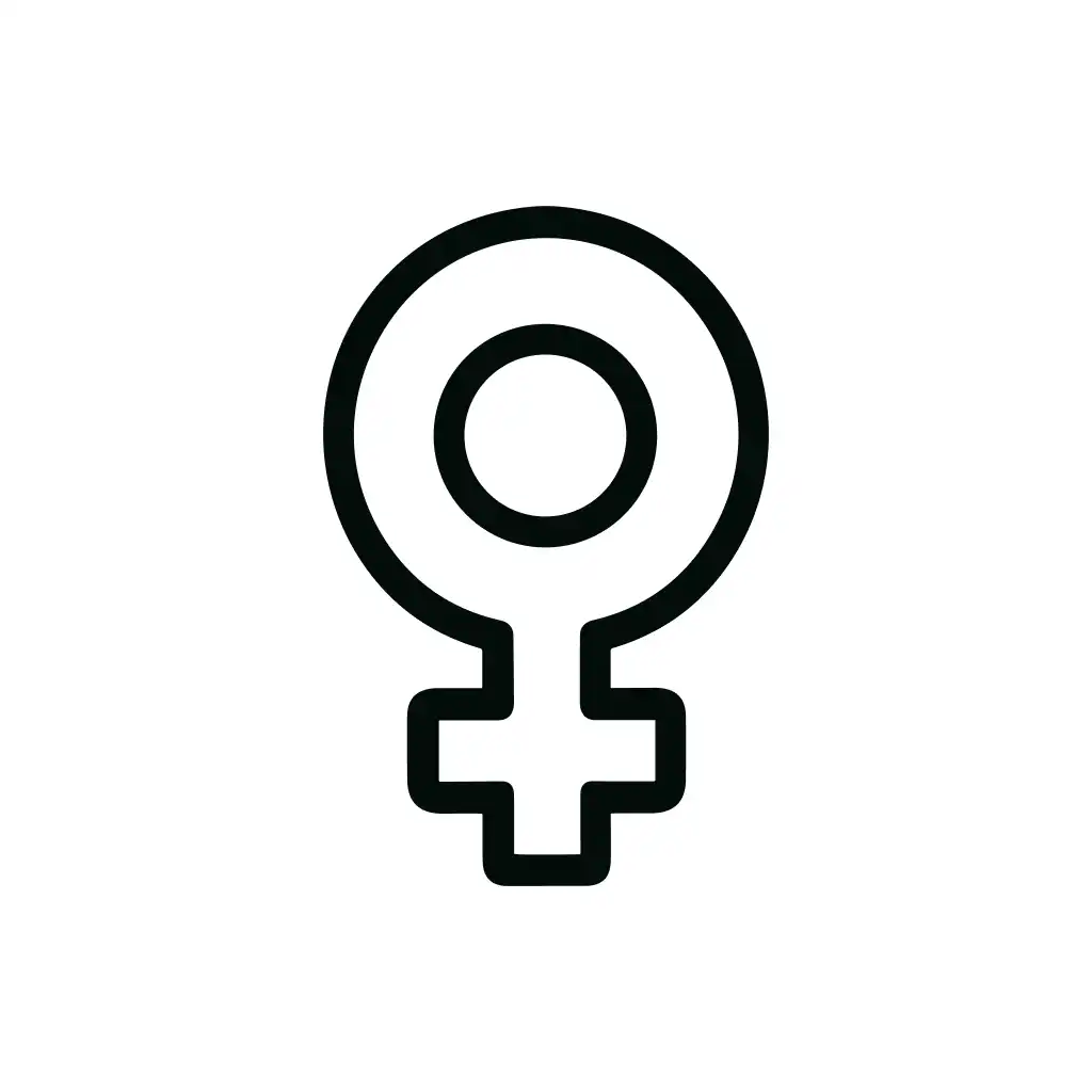 Minimalist Outline Female Gender Sign Shape Icon
