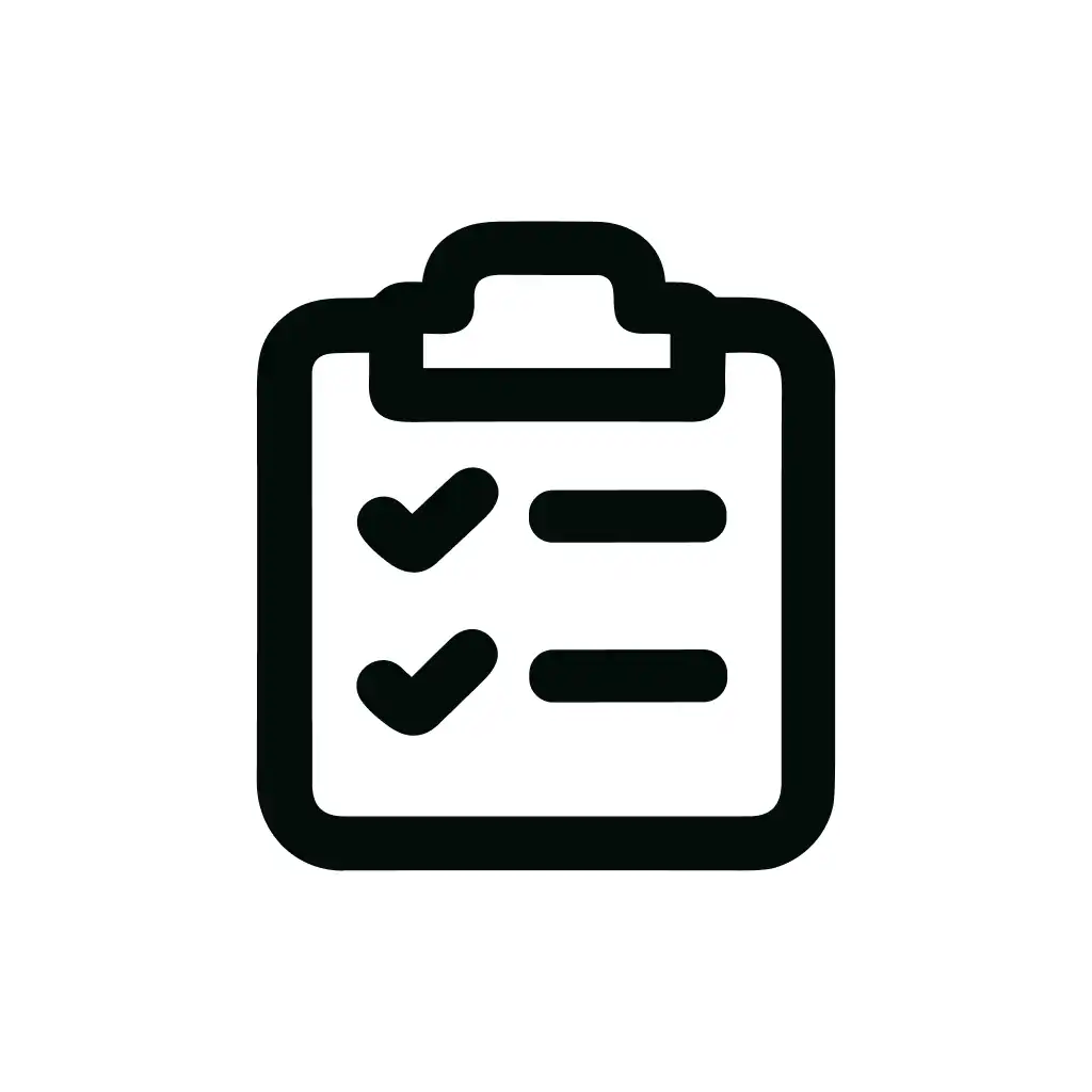 Outline Simple Clipboard Checklist Sign Shape Icon