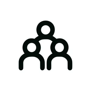 Simple Outline Teamwork Collaboration Structure People Organization Icon