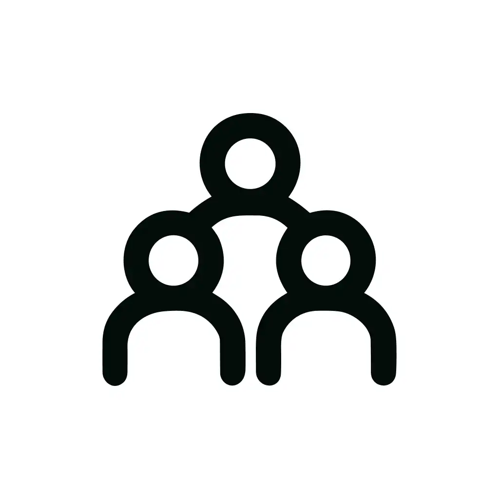 Simple Outline Teamwork Collaboration Structure People Organization Icon