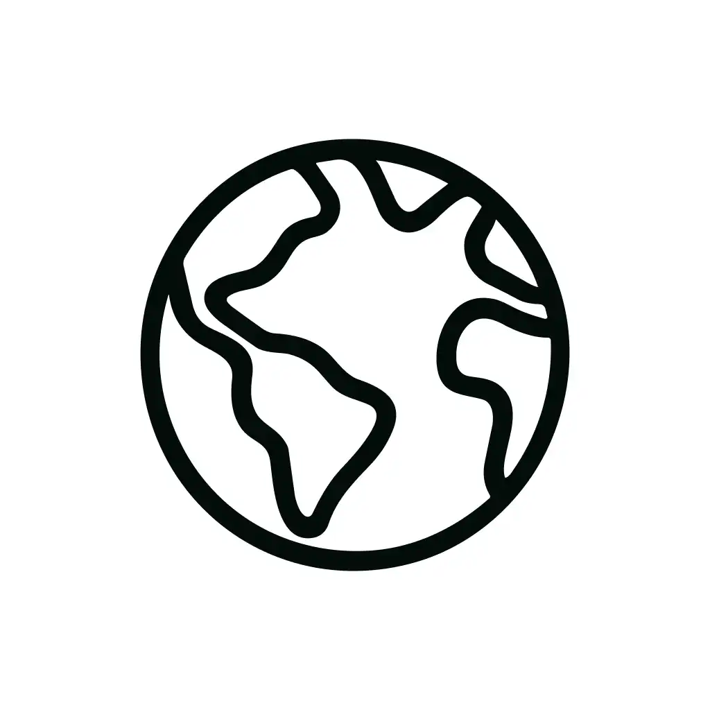 Outline Simple Planet Earth Globe World Icon Symbol