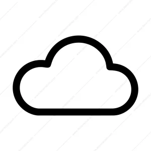 Simple Outline Cloud Weather Shape Symbol Icon
