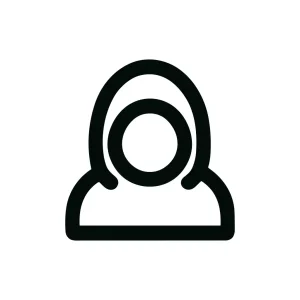 Simple Outline Muslim Woman Icon User Symbol