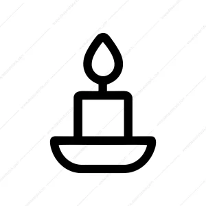 Simple Outline Candle Light Burn Symbol Icon
