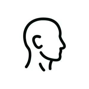 Minimalist Line Drawing Head Profile Silhouette Outline Shape Icon