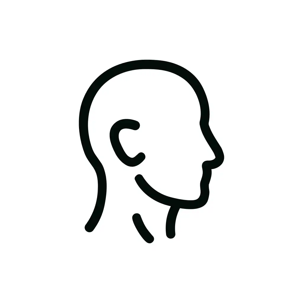 Minimalist Line Drawing Head Profile Silhouette Outline Shape Icon