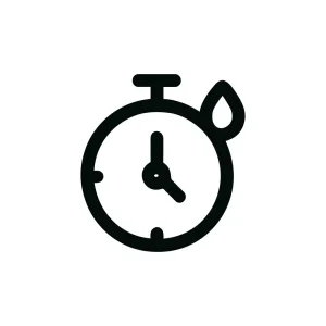 Outline Simple Timer Clock with Water Drop Liquid Minimalist Icon